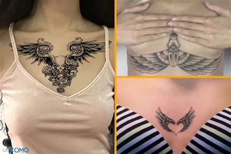 tatuajes entre pecho mujer|Tatuajes en el pecho para mujeres